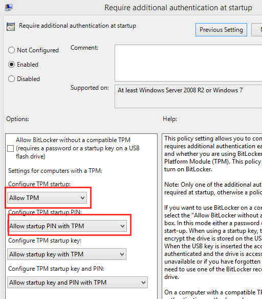 bitlocker windows 7 gpedit msc