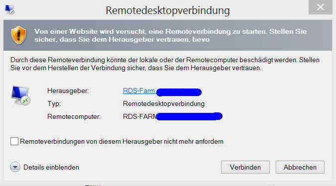 rdp remotedesktop remote-app warnung