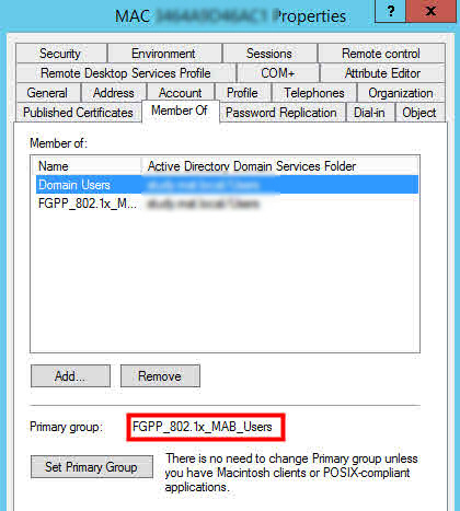 member of active directory primary group domain users