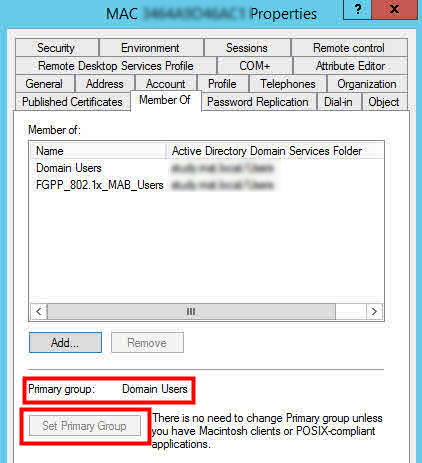 member of active directory primary group domain users