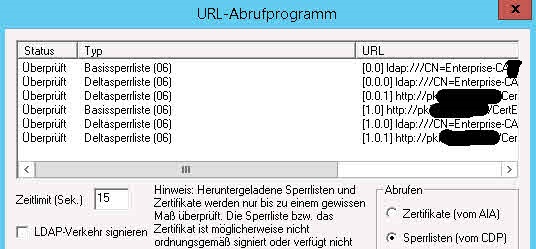 certutil url delta revocaton list sperrliste basisliste ldap http cdp