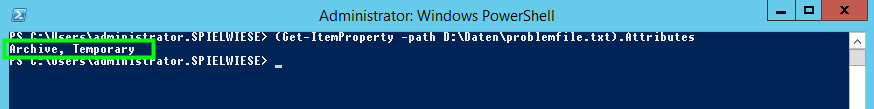 get-itemproperty attributes temporary